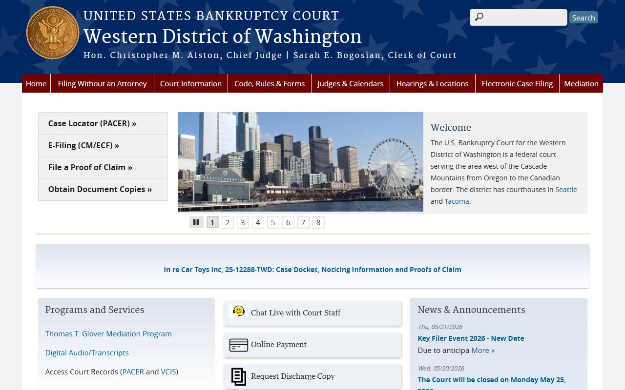 U.S. Bankruptcy Court Western District of Washington for Thurston County federal court records