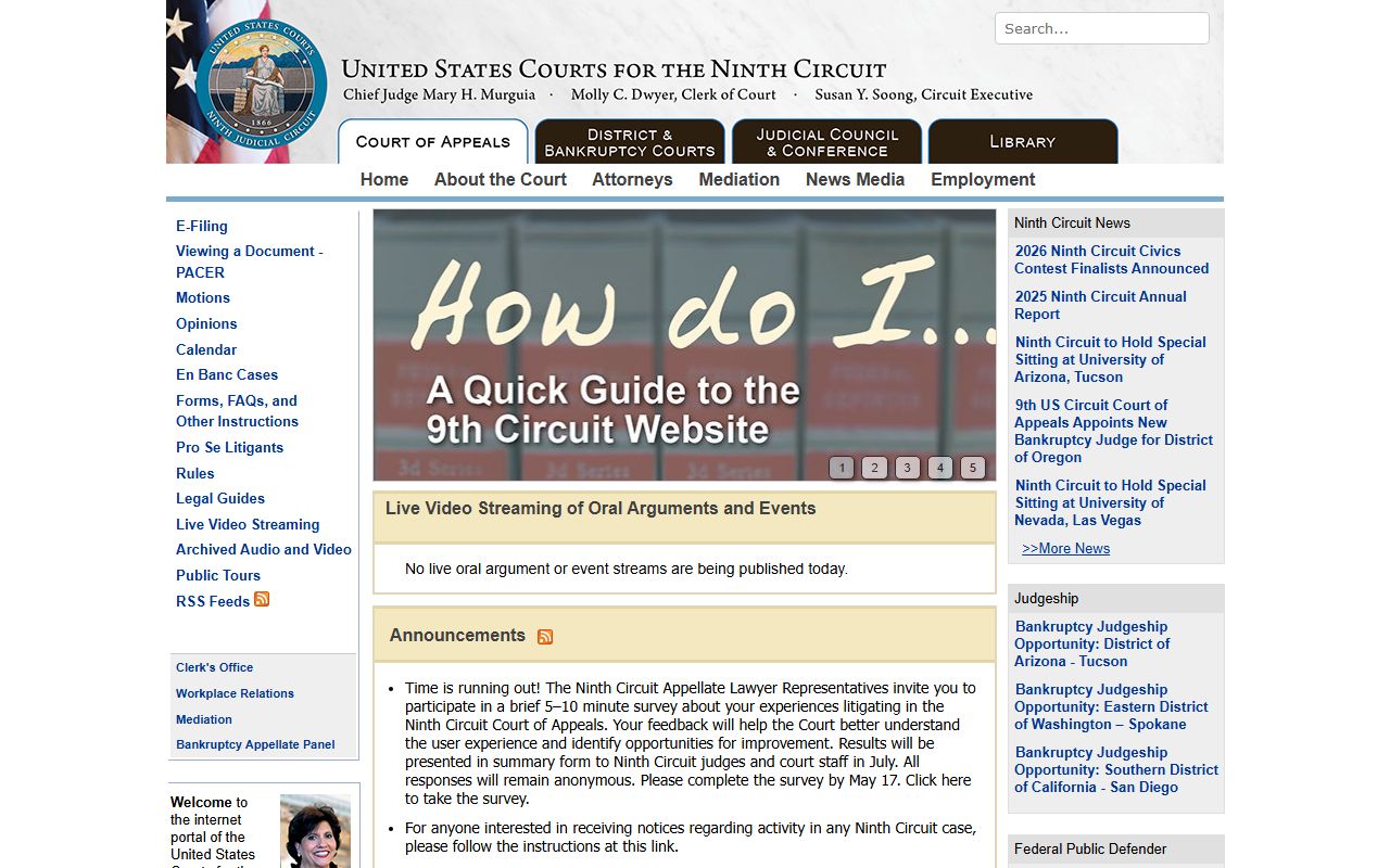U.S. Court of Appeals for the Ninth Circuit Thurston County federal court records